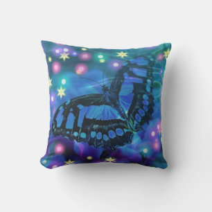 Magical Blue Butterfly Kissen