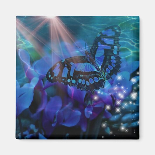 Magical Blue Butterfly Magnet (Vorne)