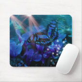Magical Blue Butterfly Mousepad (Mit Mouse)