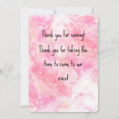 Magical blue butterfly pink glitter art dankeskarte (Rückseite)