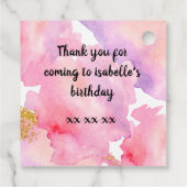 Magical blue butterfly pink glitter art geschenkanhänger (Rückseite)