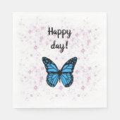 Magical blue butterfly pink glitter art serviette (Vorderseite)
