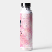 Magical blue butterfly pink glitter art trinkflasche (Links)