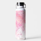 Magical blue butterfly pink glitter art trinkflasche (Rückseite)