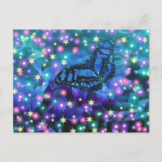 Magical Blue Butterfly Postkarte (Vorderseite)