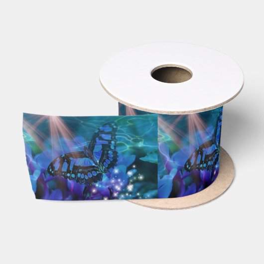 Magical Blue Butterfly Satinband (Spule)