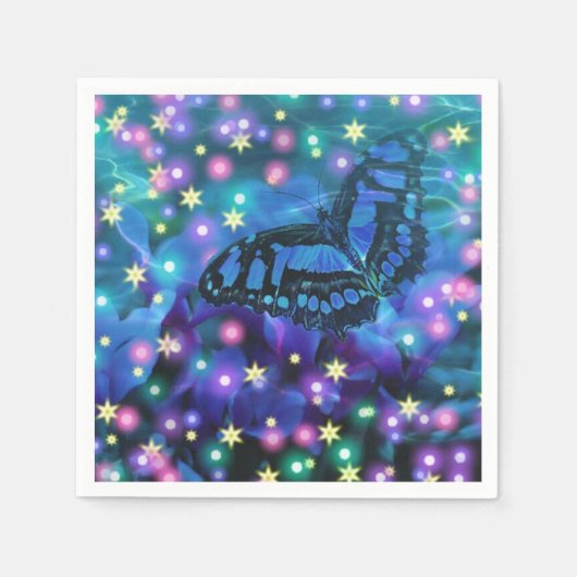 Magical Blue Butterfly Serviette (Vorderseite)