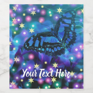 Magical Blue Butterfly Weinetikett
