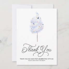 Magical Blue Cotton Candy und Glitzer Vielen Dank Einladung