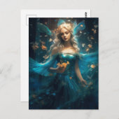 Magical Blue Faiasy Fantasy Kunst, Dichtung und Mu Postkarte (Vorne/Hinten)