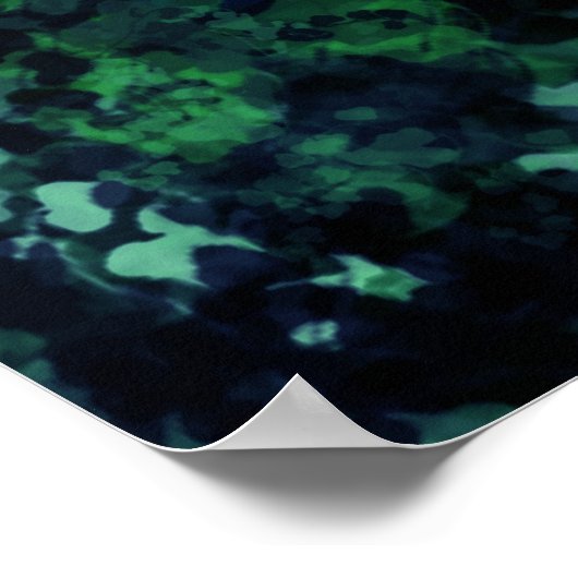 Magical Blue Fairy Mushrooms Poster (Ecke)