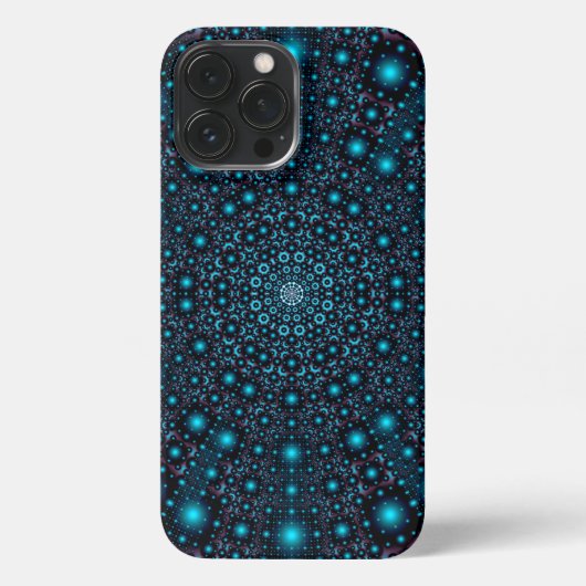 Magical Blue Glow Mandala iPhone Hülle (Rückseite)