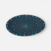 Magical Blue Glow Mandala Pappteller (Schrägansicht)