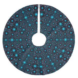 Magical Blue Glow Mandala Polyester Weihnachtsbaumdecke