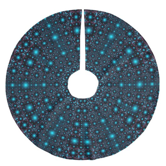 Magical Blue Glow Mandala Polyester Weihnachtsbaumdecke (Vorderseite)