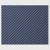 Magical Blue Gray School Stripes Pattern Geschenkpapier (Flach)