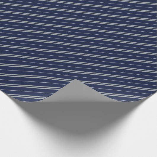 Magical Blue Gray School Stripes Pattern Geschenkpapier (Ecke)