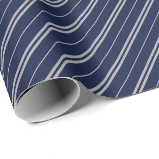 Magical Blue Gray School Stripes Pattern Geschenkpapier (Rolleneckpunkt)