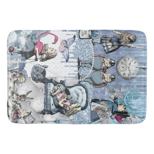 Magical Blue Ice Alice im Wunderland Badematte (Vorderseite)
