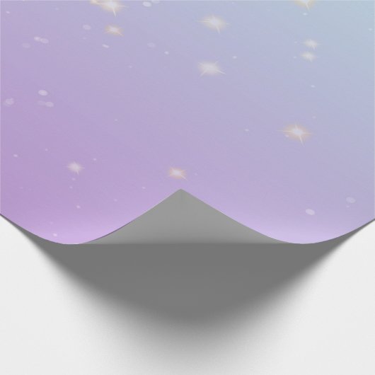 Magical Blue Lilac Bokeh Ästhetik Gradient Ombre Geschenkpapier (Ecke)