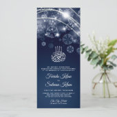 Magical Blue Night Stars Islamische Hochzeit Einladung (Stehend Vorderseite)