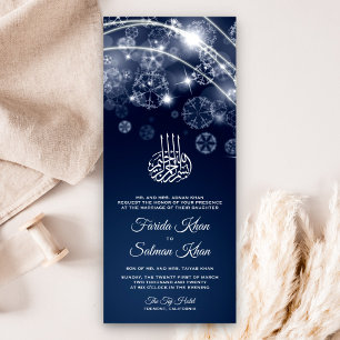 Magical Blue Night Stars Islamische Hochzeit Einladung