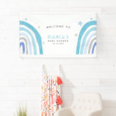 Magical Blue Rainbow Baby Dusche Willkommen Banner (Insitu)