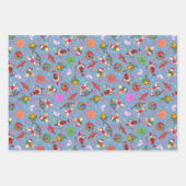 Magical Blue Romantic Kitsch Weihnachtsschmuck Geschenkpapier Set (Vorderseite)