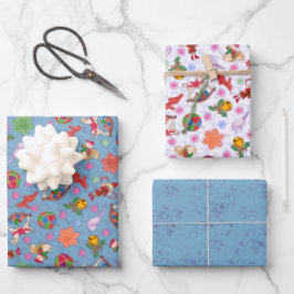 Magical Blue Romantic Kitsch Weihnachtsschmuck Geschenkpapier Set