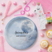 Magical Blue Sky mit flying Swans Baby Dusche Pappteller (Party)