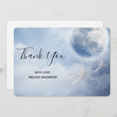 Magical Blue Sky mit Flying Swans Vielen Dank Dankeskarte (Vorne/Hinten)