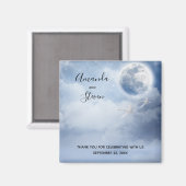 Magical Blue Sky mit flying Swans Wedding Magnet (Vorderseite/Rückseite)