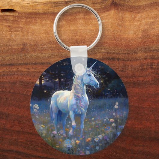 Magical Blue Unicorn Schlüsselanhänger mit Individ (Rückseite)