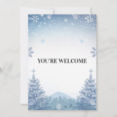 Magical Blue Winter Mountain Christmas Wedding Einladung (Rückseite)