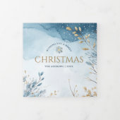 Magical Blue Winter Wonderland 4 Foto Weihnachten Dreifach Gefaltete Urlaubskarte (Cover)
