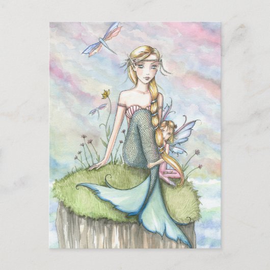Magical Bluff Mermaid und Fairy Postcard Postkarte (Vorderseite)