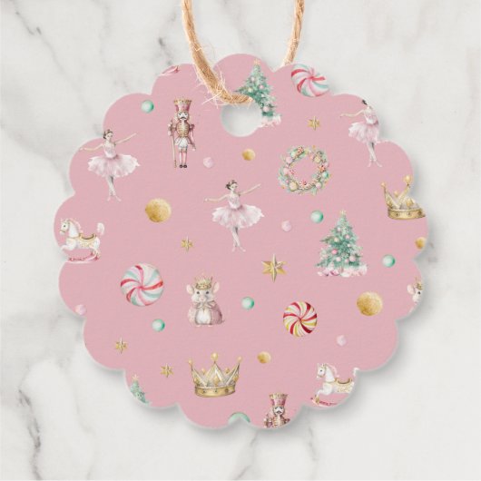 Magical Blus Nutcracker Girl Birthday Floral Geschenkanhänger (Rückseite)