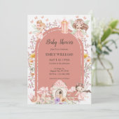 Magical Boho Fairy Garden Baby Shower Invitatio Einladung (Stehend Vorderseite)
