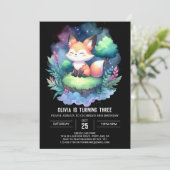Magical Boho Fox Birthday digital Einladung (Stehend Vorderseite)