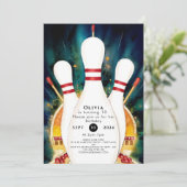 Magical Boho Game Bowling Birthday Einladung (Stehend Vorderseite)