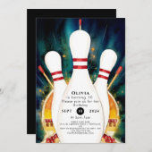 Magical Boho Game Bowling Birthday Einladung (Vorne/Hinten)