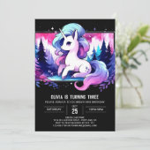 Magical Boho Horse Birthday Einladung (Stehend Vorderseite)