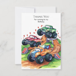 Magical Boho Monster Truck Birthday Dankeskarte