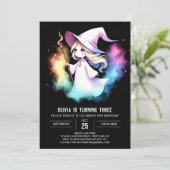 Magical Boho Wizard Birthday Einladung (Stehend Vorderseite)