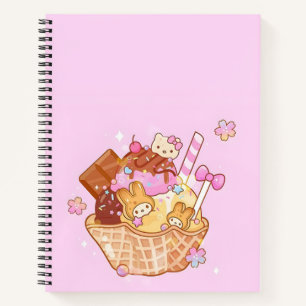 Magical Bunny Sundae T - Shirt Sweet Kawaii Desser Notizblock