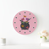 Magical Butterflies from a Cauldron Große Wanduhr (Zuhause)