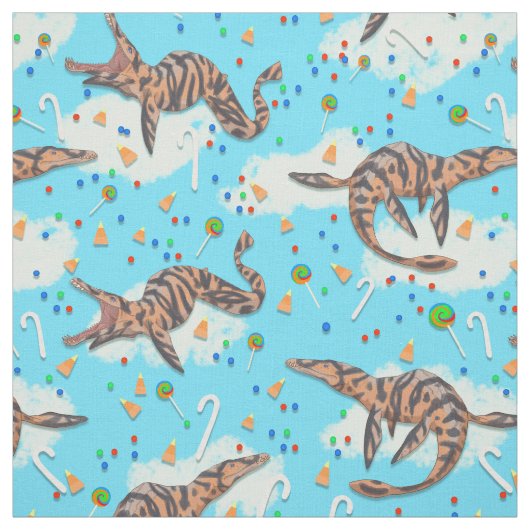 Magical Candy Crunch Prehistorisches Liopleurodon Stoff (Muster)