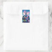 Magical Castle Mickey and Minnie Mouse Party Paper Quadratischer Aufkleber (Tasche)