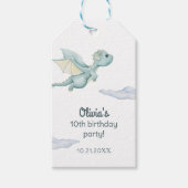 Magical Castle Niedlich Dragons Kindergeburtstag Geschenkanhänger (Vorderseite)