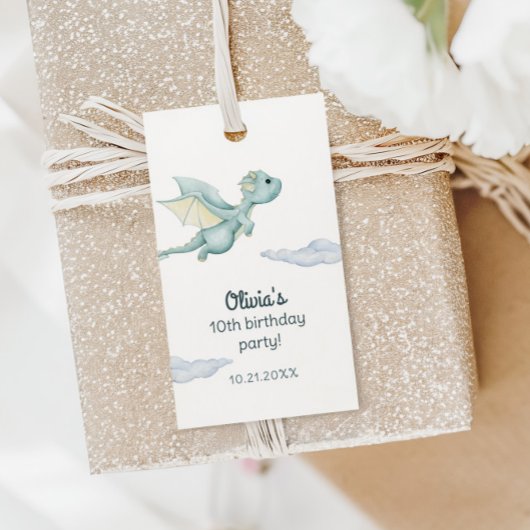 Magical Castle Niedlich Dragons Kindergeburtstag Geschenkanhänger